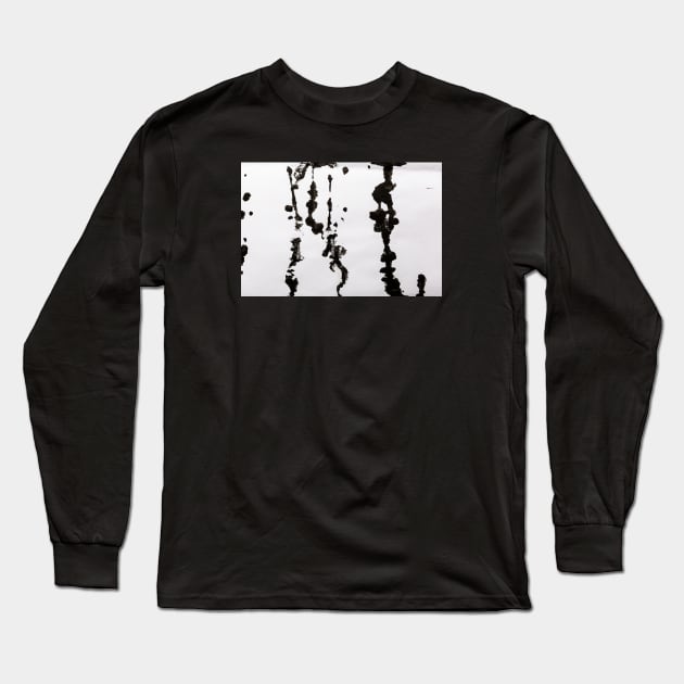 Black Ink Splatter - Alternative II Long Sleeve T-Shirt by textural